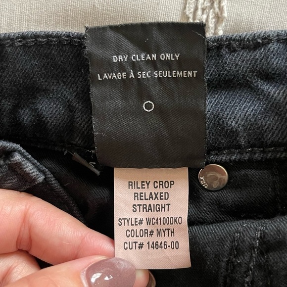 Hudson Riley Crop Relaxed Straight Leg Jeans Myth Black Size 25 - Picture 7 of 7